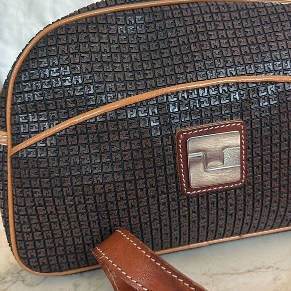 Ted Lapidus Rare Vintage Monogram Leather Shoulder Bag - Picture 5 of 15